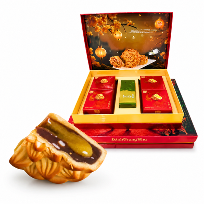 TAN HUE VIEN Lava Mondkuchen mit roter Bohnenpaste 4x200 g