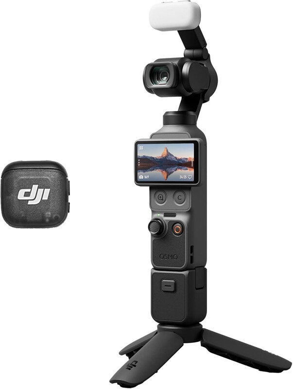 Osmo Pocket 4 Creator Combo,Pocket Gimbal Vlog Camera, 1″ CMOS & 4K/240fps, 3‑Axis St