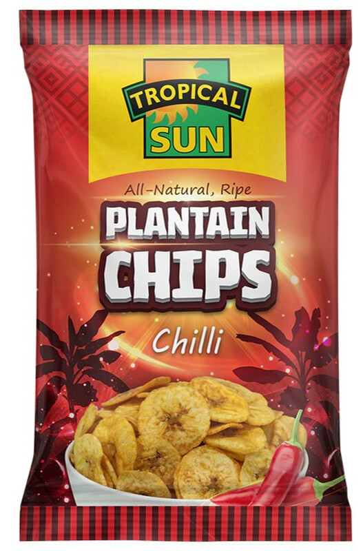 Tropical Sun Golden/Green Plantain Chips Chilli 70G
