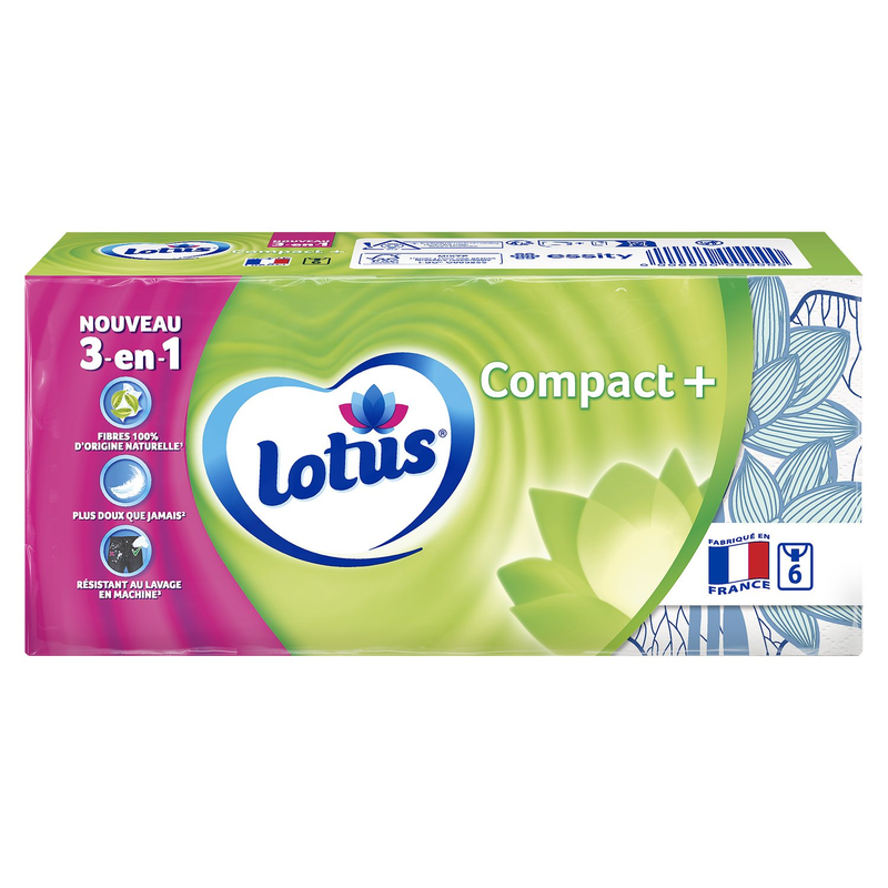 Lotus mouchoirs compact+ 3en1 *6 etuis