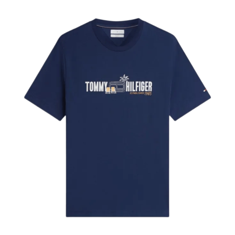 Tommy Hilfiger Logo Graphic Jersey T-Shirt - Carbon Navy