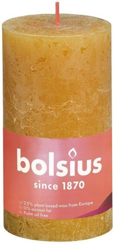BOLSIUS Rustic Shine Stompkaars 13 cm Honingraatgeel