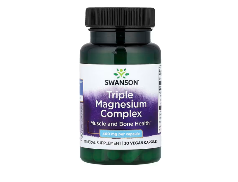 Swanson Triple Magnesium Muscle Relaxation 400Mg Capsules - 30 Capsules