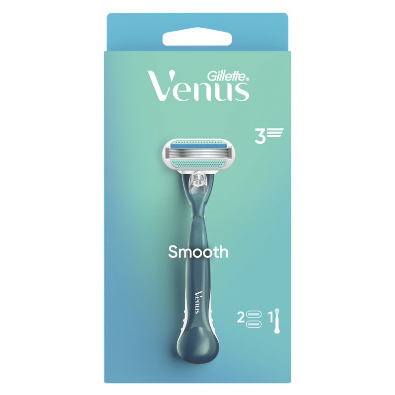 Rasoir Smooth 3 Lames Pour Femme Gillette Le Paquet D'une Manche Réutilisable + 2 Recharges De Lames