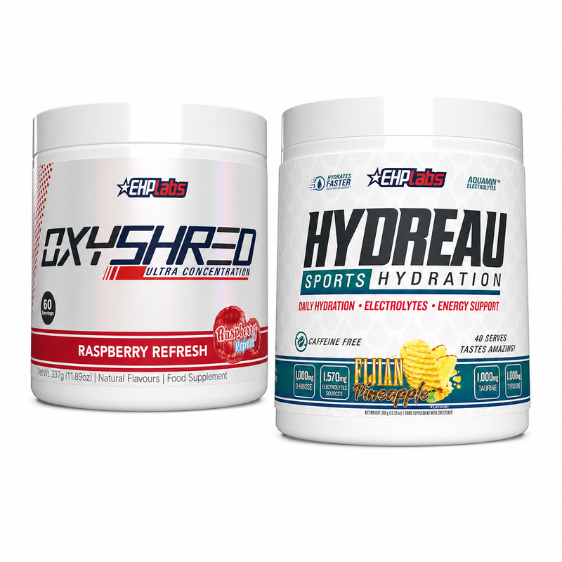 EHP Labs OxyShred Raspberry Refresh + Hydreau Fijian Pineapple Hydration Bundle