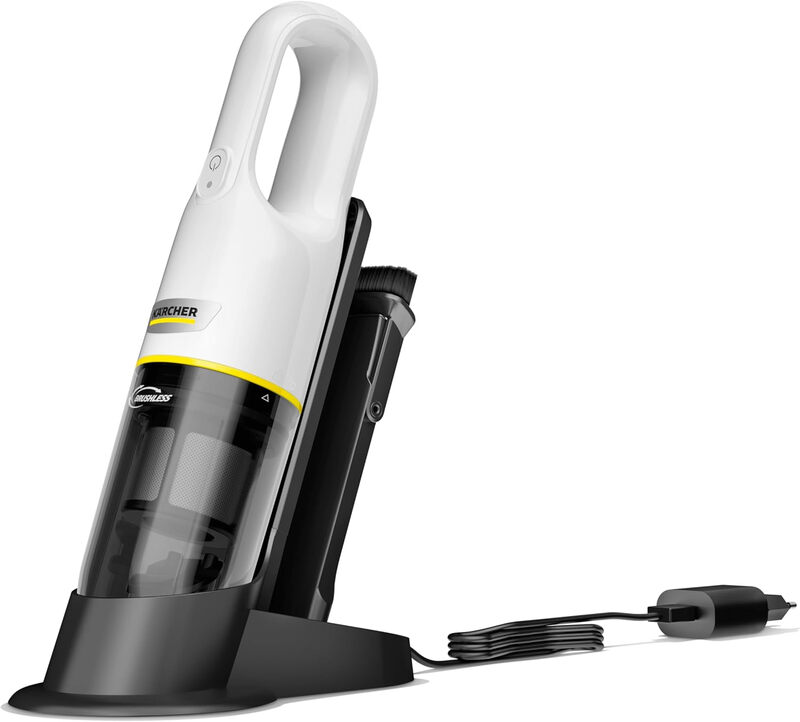 Kärcher CVH 3 Plus Akku-Handstaubsauger, 0,15 l Staubbehälter, 0,55 kg, 7,2 V Akku, Ladestation & Adapter, 2-in-1 Fugendüse, HEPA-Filter, 20 Min. Laufzeit