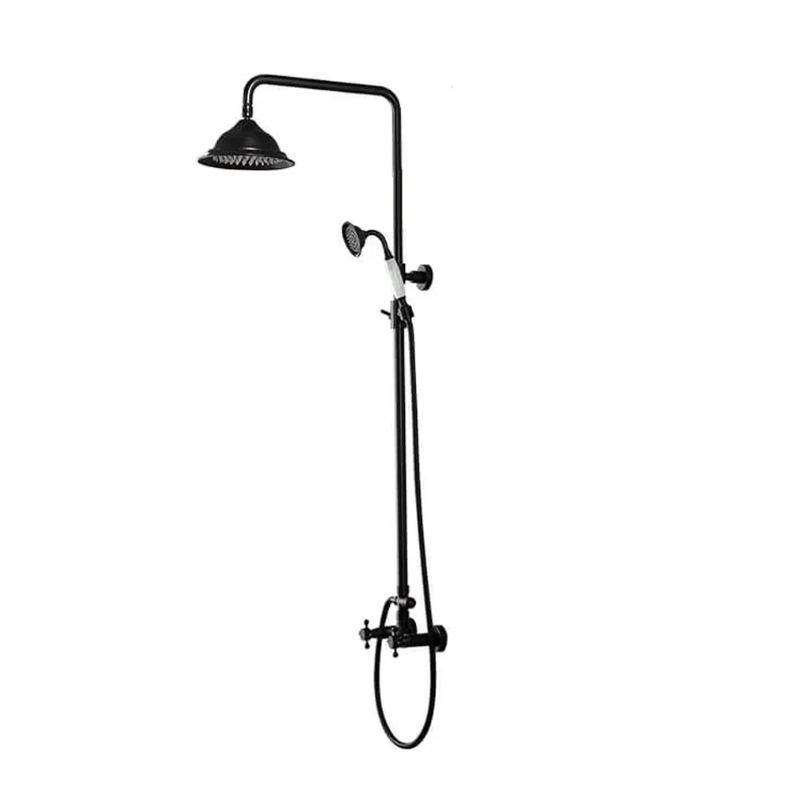 Chester Rainfall Showerhead with Handheld Shower Exposed Shower System Antique Black