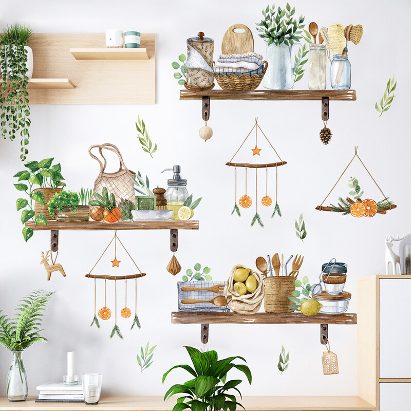 Tropical Vine Plant Potted Stickers with Butterfly & Flower Designs - Ideal for Livin