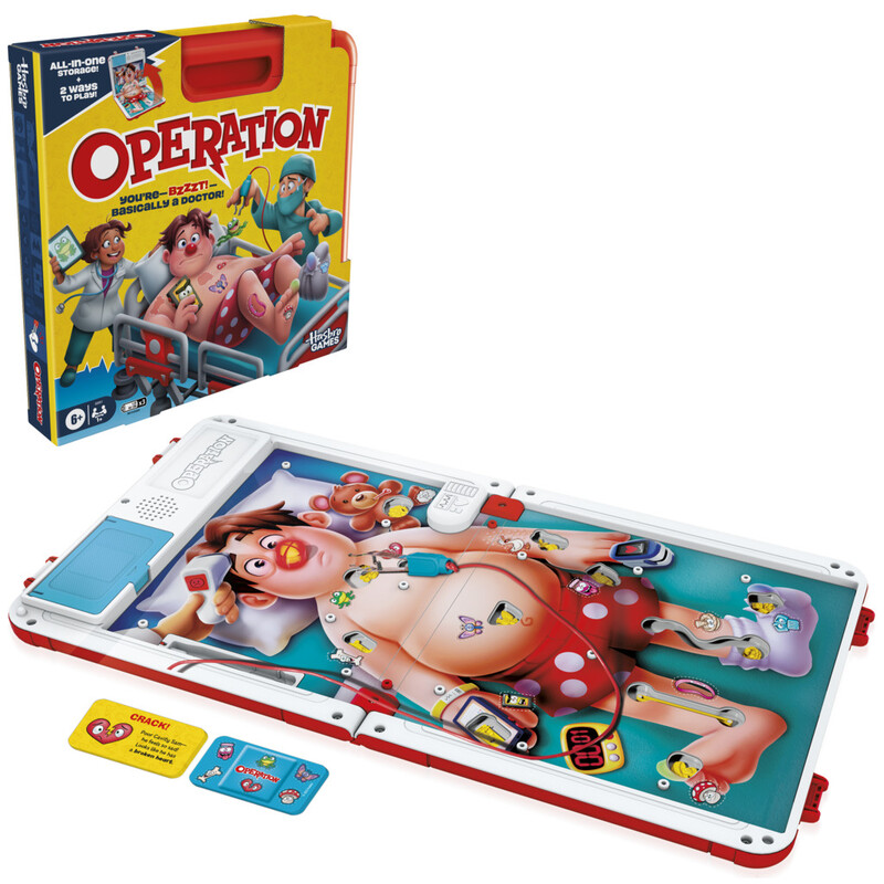 Hasbro Operation Electronic Board Game Skill Action Game for Kids and Family with All-in-One Carrying