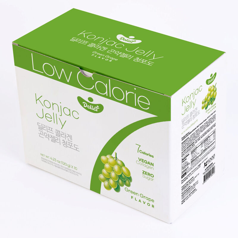 DELIEF Vegan Collageen Konjac Jelly Groene Druif 120 g x 10