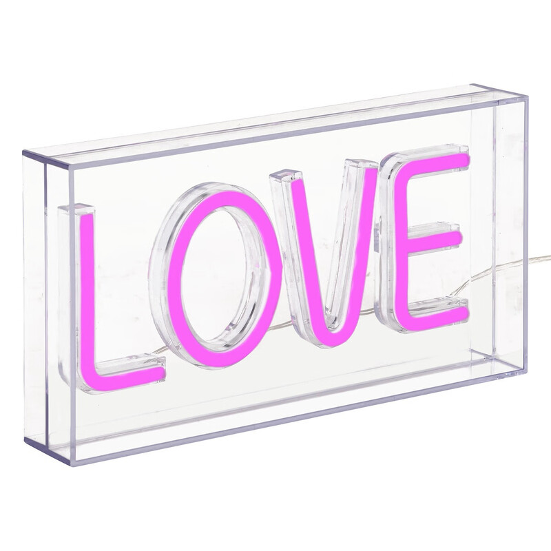 Atmosphera LED Neon Tafellamp Liefde - Roze, 23 x 4 x 12,5 cm