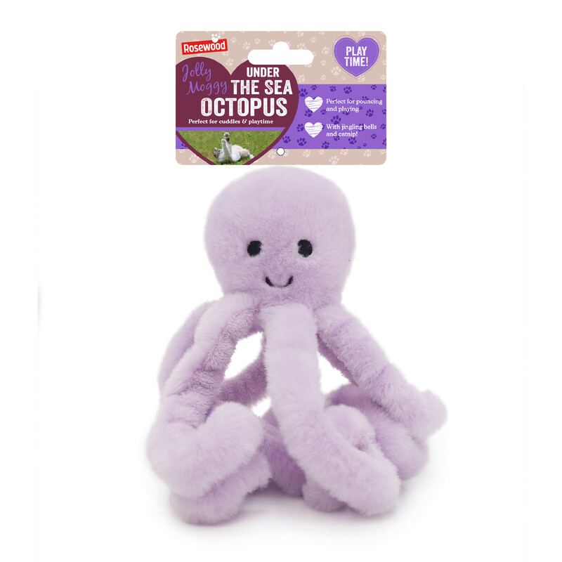 Jolly Moggy Under the Sea Plush Octopus Cat Toy