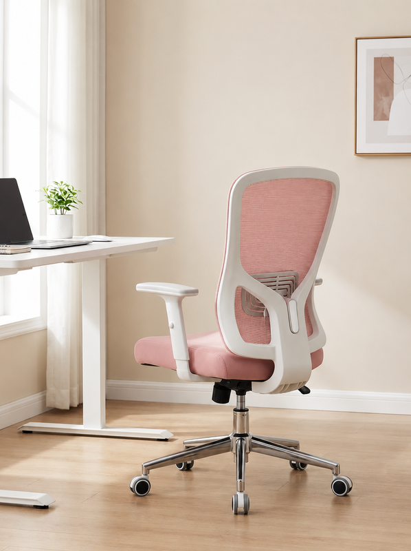 SIHOO M18 Ergonomic Office Chair, Computer Desk Chair with Adjustable Headrest and Lumbar Support, High Back Executive Swivel Chair for Home Office (Morandi Pink)