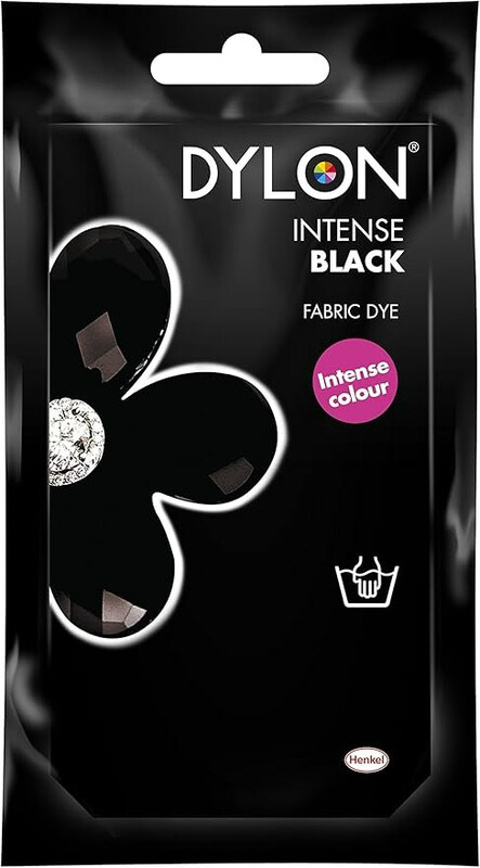 DYLON Hand Dye, Fabric Dye Sachet for Clothes, Soft Furnishings and Projects, 50 g - Intense Black