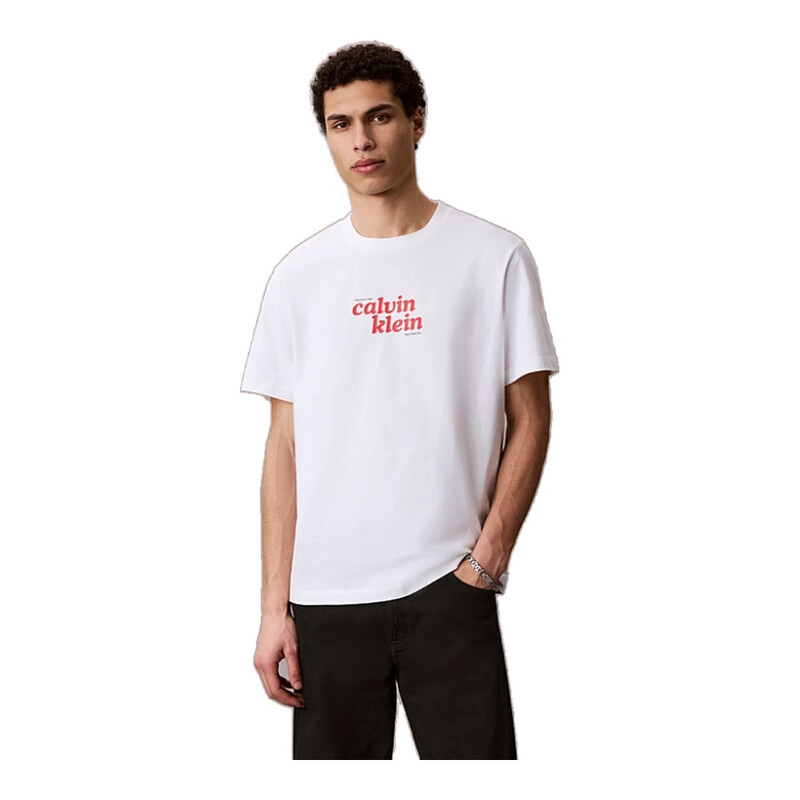 Calvin Klein Jeans Men Relaxed Logo T-Shirt - Bright White