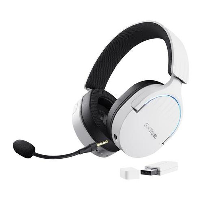 Trust GXT 491 W FAYZO Headset Bedraad en draadloos Hoofdband Gaming USB Type-C Bluetooth Zwart, Wit