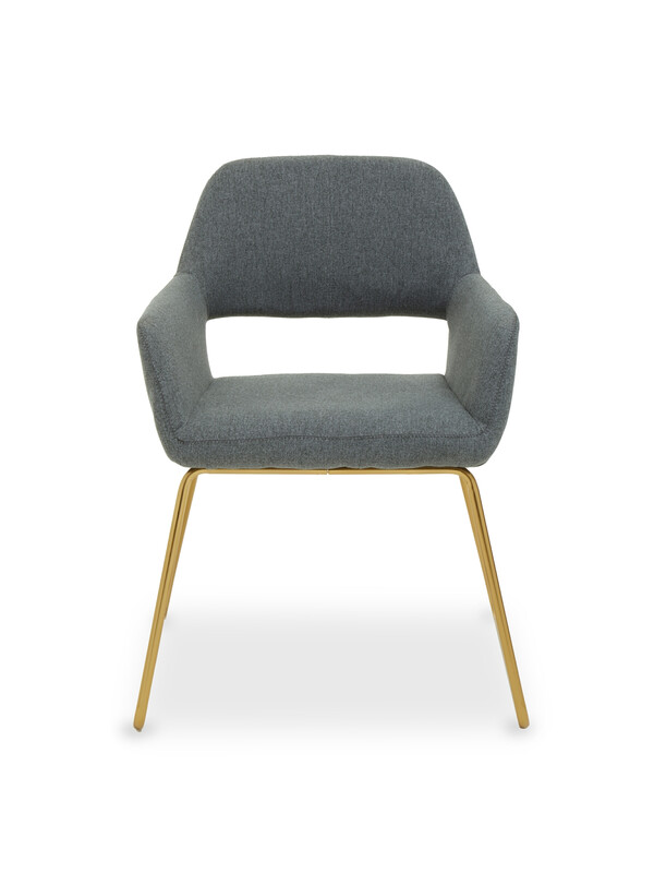 Interiors by Premier Dining Chair with Arms Stockholm Grey/Gold Effect