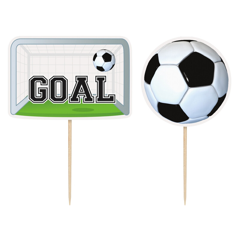 Unique Football Party Cake Toppers, 6 pack