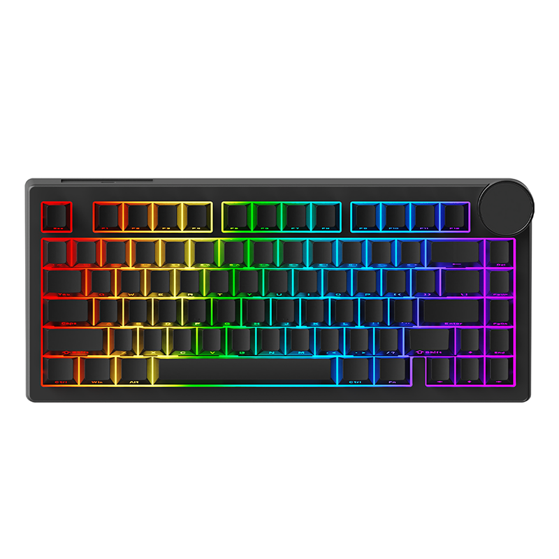 AJAZZ AK820 V2 wired HE magnetic switch gaming mechanical keyboard side engraved black keycap high performance 8K return rate Starry Sparkle multifunctional metal knob 75% layout office mechanical keyboard RGB DIY gaming office dual-use