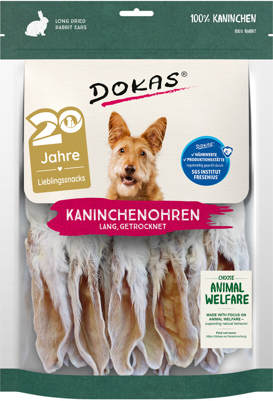 Dokas Kaninchenohren mit Fell 180 g, getrocknet - Bild 3