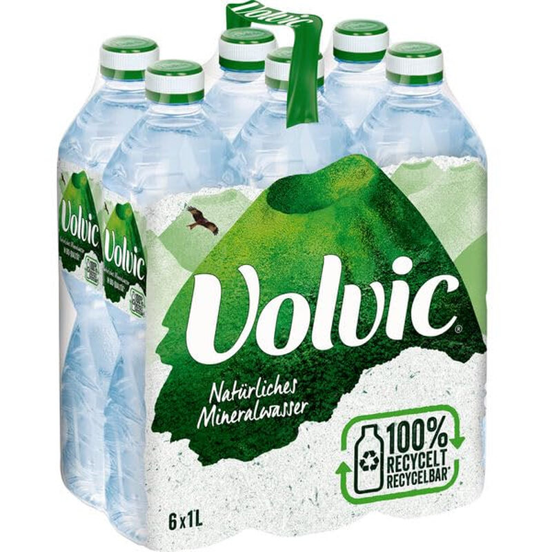 Volvic Natürliches Mineralwasser Ohne Kohlensäure 6 x 1 L