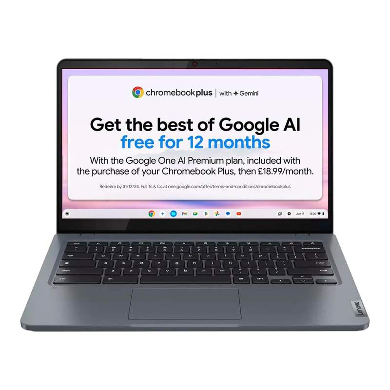 Lenovo IdeaPad Slim 3 Chrome 14IAN8 14" Chromebook (83BN001EUK) - Intel Core i3 N-series, 8GB RAM, 256GB eMMC, ChromeOS