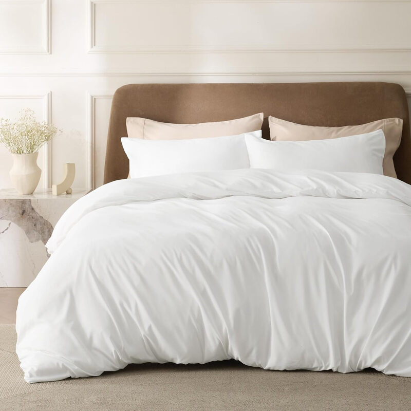 Duvet Cover Set-Solid-UK White230x220cm*1pcs+50x75cm*2pcs100%Polyester