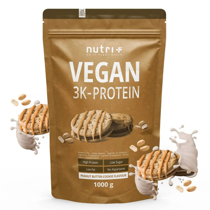 Nutri+ 3K Proteinpulver Vegan 1 kg Erdnussbutter Cookie