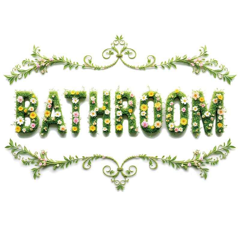 Plant decorations, bathroom door stickers, home decor stickers,green
