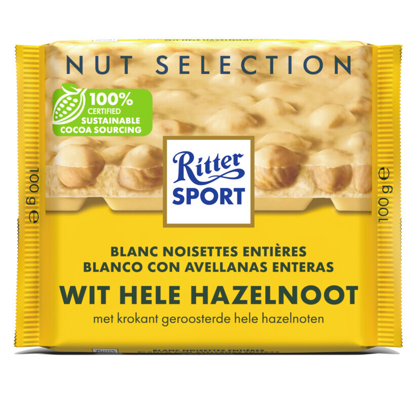 Ritter Sport Witte Chocolade Hele Hazelnoten - 100 g