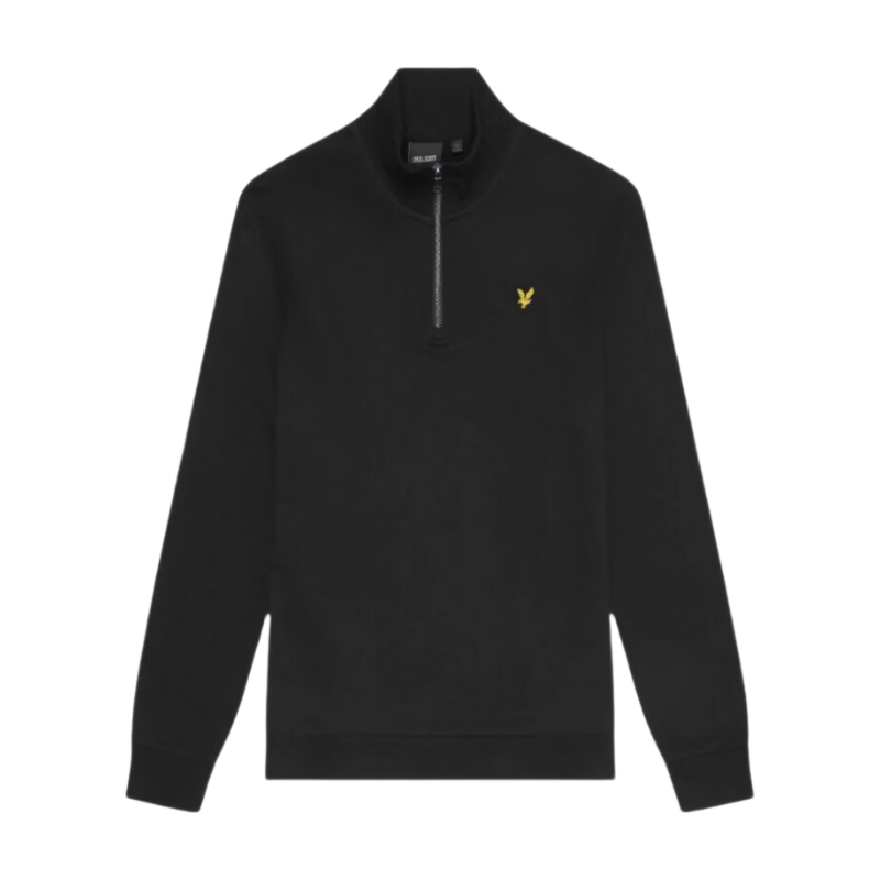 Cotton Loopback 1/4 Zip Sweatshirt - Jet Black
