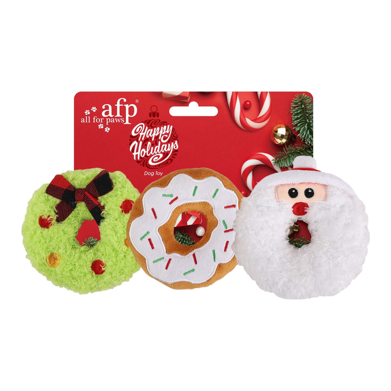 All For Paws Ho Ho Ho 3 Pack Donut Toys