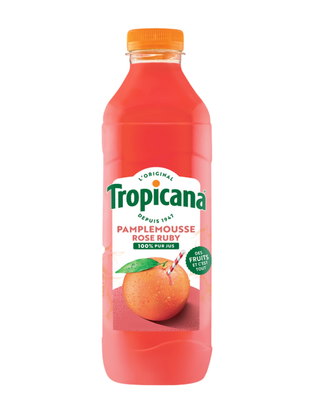Jus De Pamplemousse Ruby 100% Pur Jus Tropicana La Bouteille De - vue 1