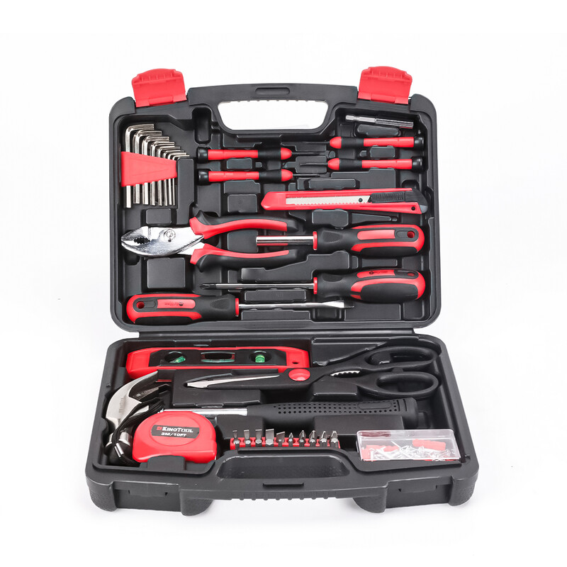 KingTool Heimreparatur-Werkzeugset - 149-teiliges Basis-Heimreparatur-Werkzeugset, allgemeines Mechaniker-Werkzeugset, allgemeines Haushalts-Werkzeugset mit Kunststoff-Werkzeugkasten, perfekt für Hausbesitzer, Büro & Reparaturen im Studentenwohnheim