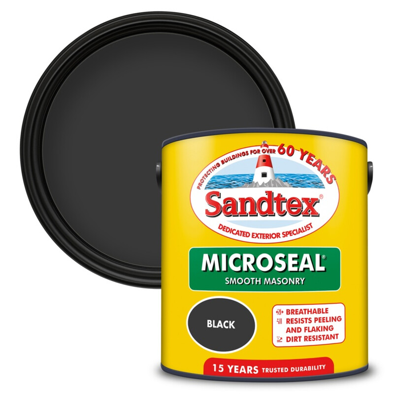 Sandtex Ultra Smooth Masonry Paint - Black, 2.5L