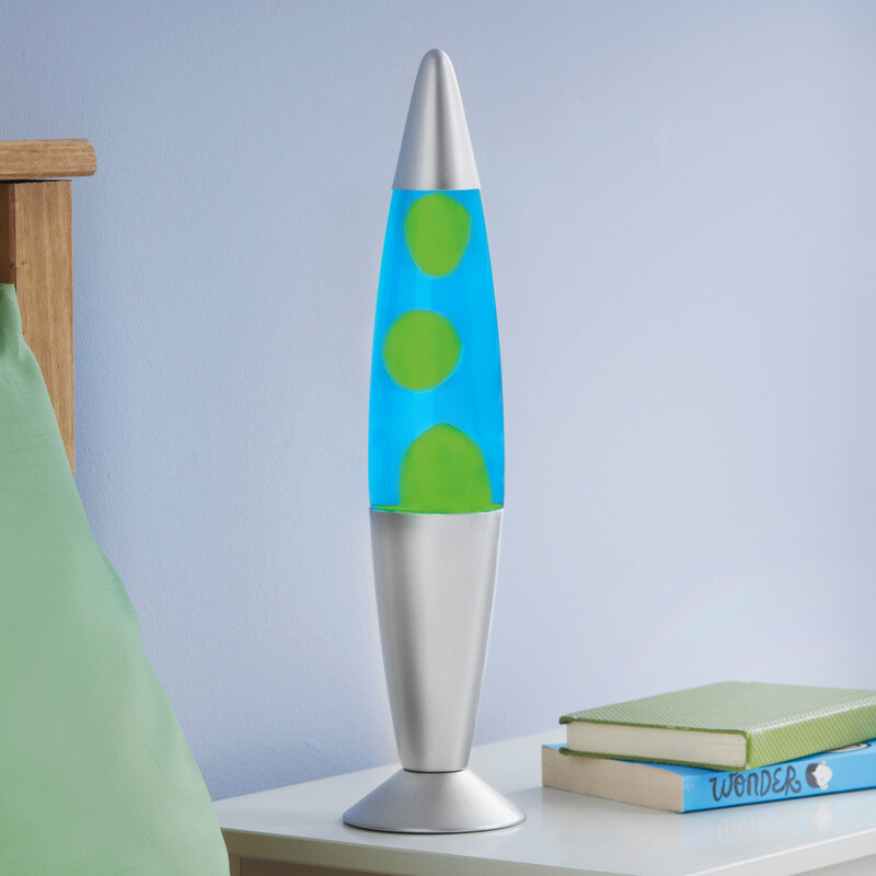 Lava Lamp Rocket Blue/Green/Silver