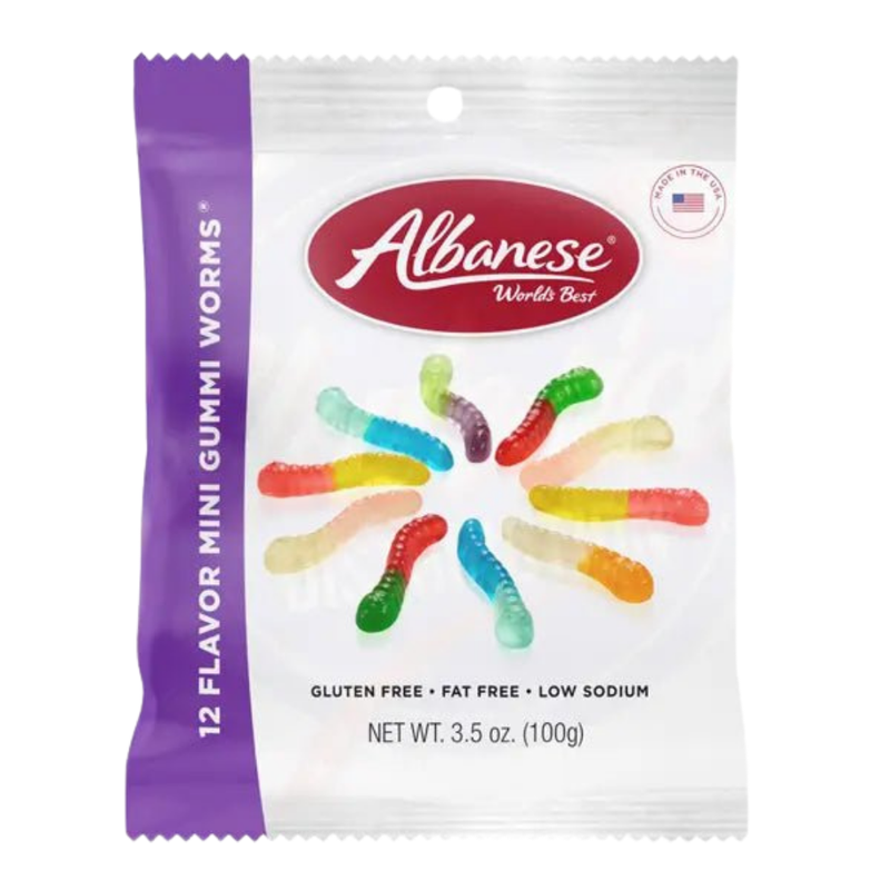 12 Flavour Gummi Worms 100g