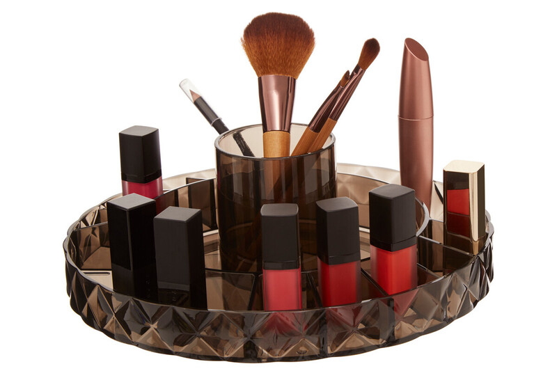 Maison By Premier Black Beauty Revolving Round Cosmetic Organiser