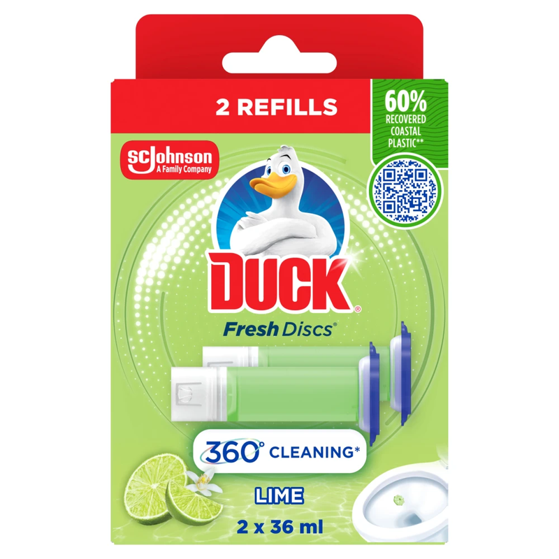 Duck Toilet Fresh Disc Refill, Lime, 2 Packs