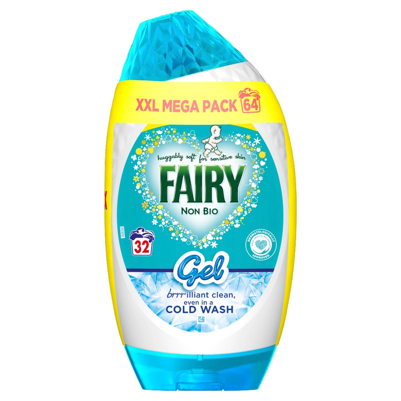 Non Bio Detergent Gel,64 Washes 2.112 l, Sensitive skin