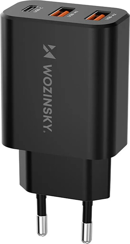 Wozinsky CWCUCB 30W USB-C / 2x USB-A Wandlader - Schwarz