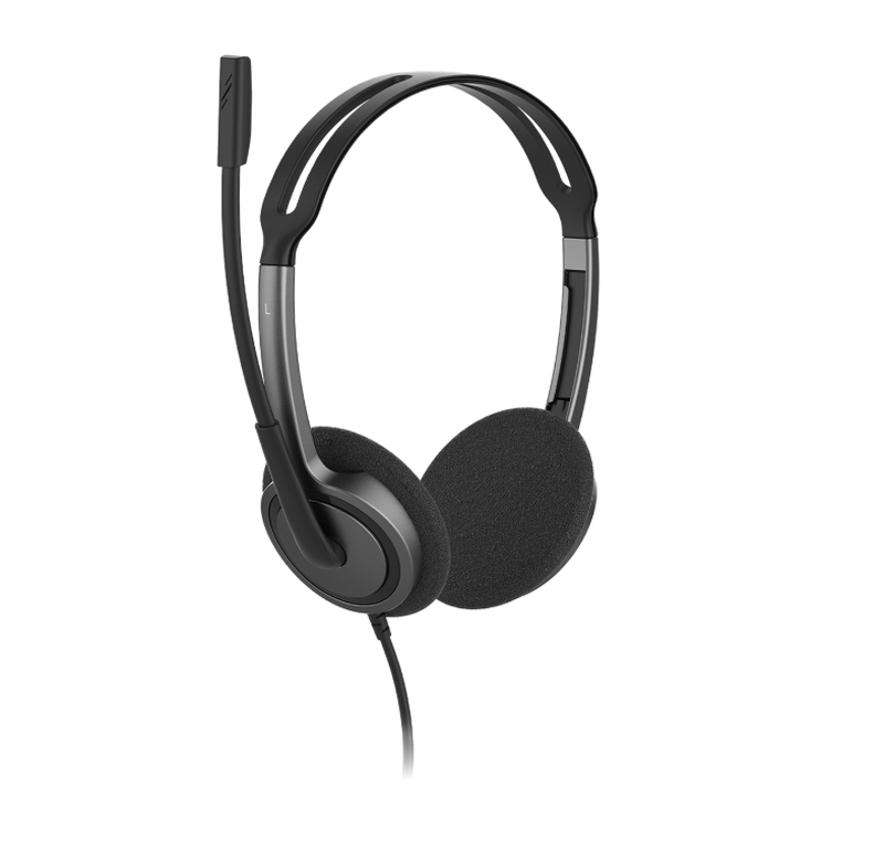 V7 HA212-2EP On-Ear Headphones: Lightweight Stereo Headset with Noise-Cancelling Microphone, 270° Rotating Mic & 3.5mm Plug-and-Play