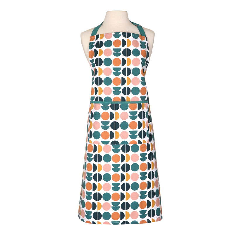 Apron Retro Spot 100% Cotton Cotton Teal/Peach