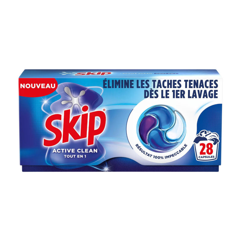Skip capsules lessive active clean tout en 1 x28