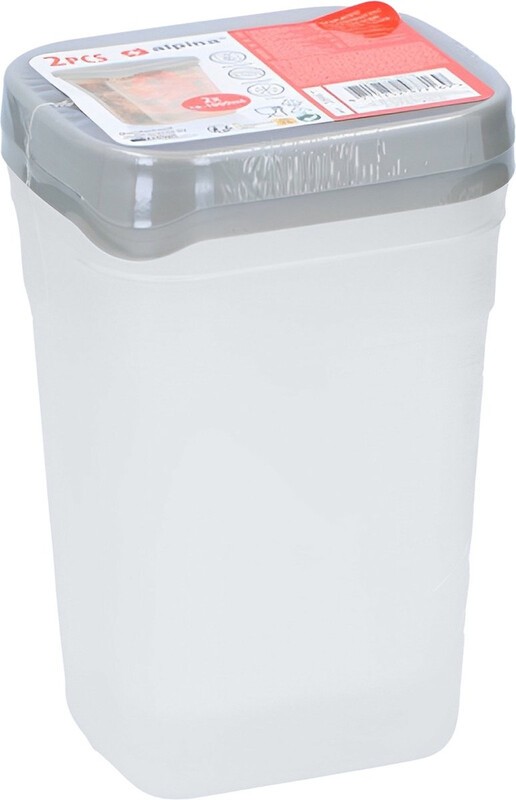 Alpina Voedselopslagdoos Set - 2 stuks, 1000 mL, Transparant