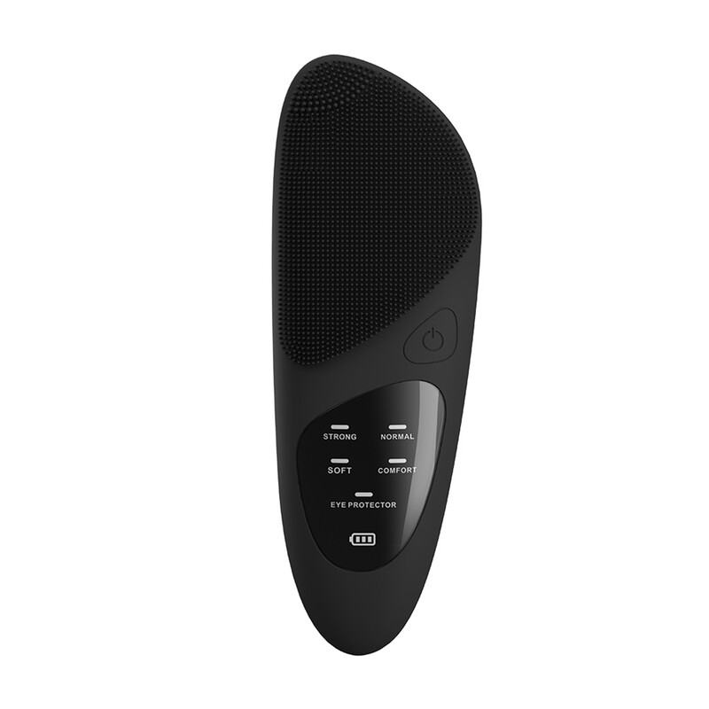 Sunluxy JMY-05 gezichtsreinigingsborstel, groot scherm toont vermogen en modus, reiniging, massage en warmtecompressie in één, constante temperatuur oogverzorging, schoonheidsapparaat voor thuisgebruik, zwart