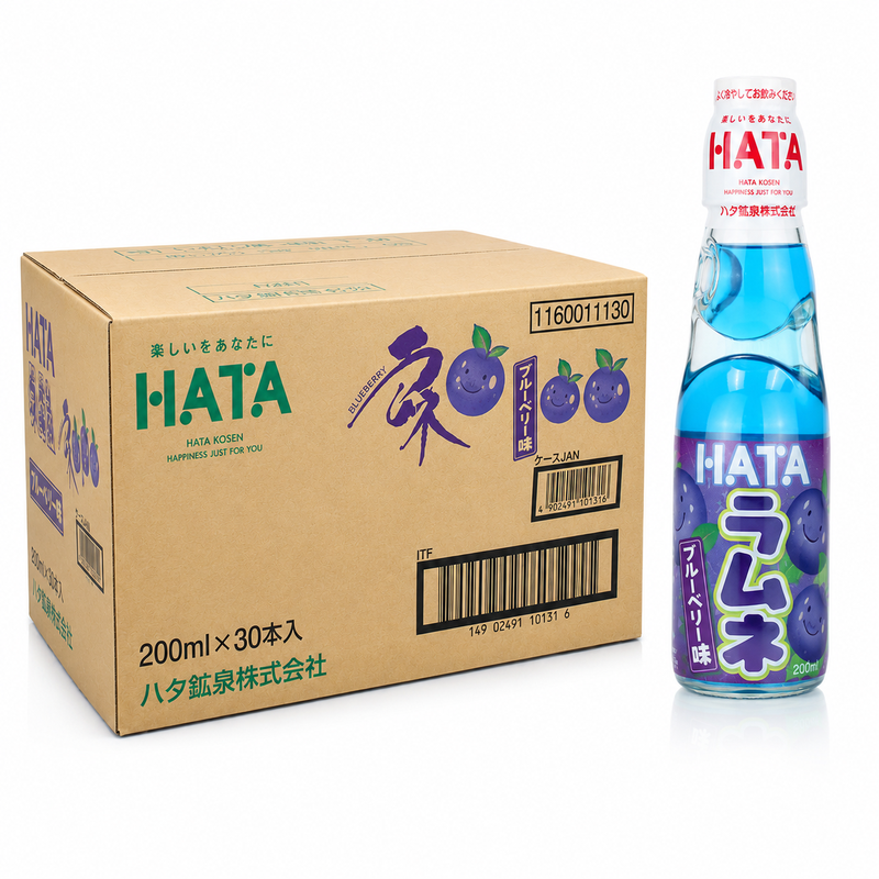 HATA KOSEN Fles Ramune Bosbes 200 ml × 30