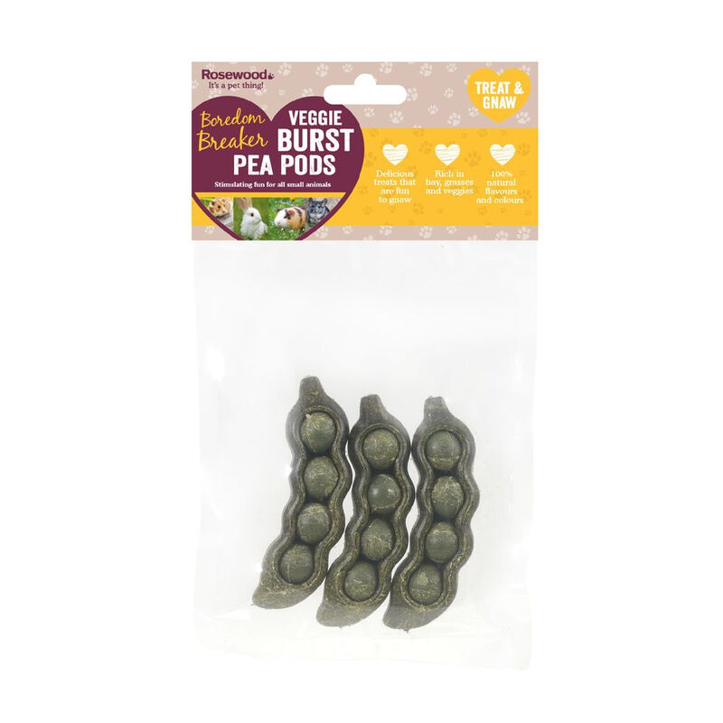 Veggie Burst Pea Pods Treat and Gnaw for Small Animals 3pc