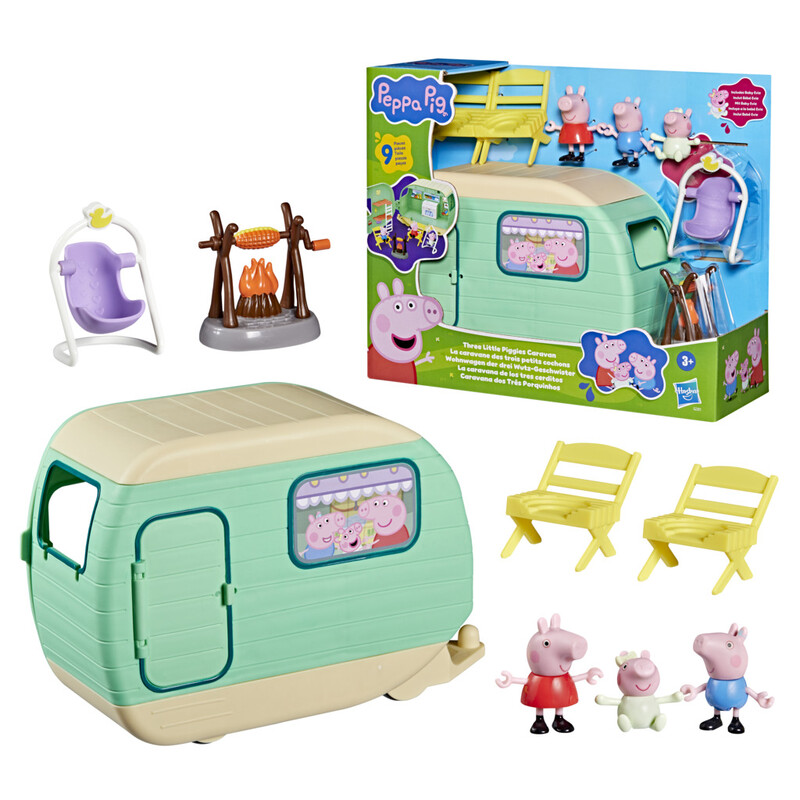 Peppa Pig Three Little Piggies Caravan Playset | Pre-School Toy for Toddlers and Babies Based on the Popular TV Show