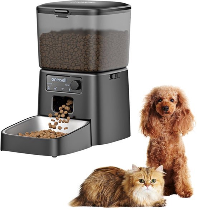 Oneisall automatische voerbak PFD-001 - geen wifi - zwart - voor kat en hond